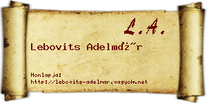 Lebovits Adelmár névjegykártya